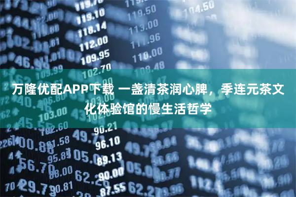 万隆优配APP下载 一盏清茶润心脾，季连元茶文化体验馆的慢生活哲学